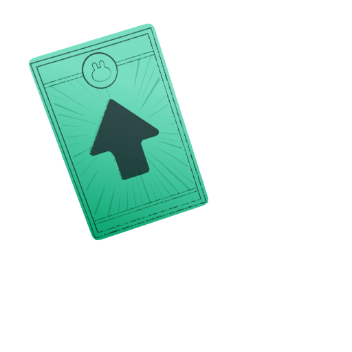 Green CAKE card with up arrow